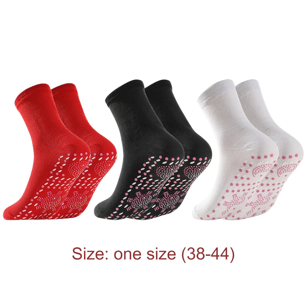 1-3Pair Self Heating Socks Winter Skiing Warm Socks Pain Relief Whole Foot One Size Socks Tourmaline Cold-Resistant