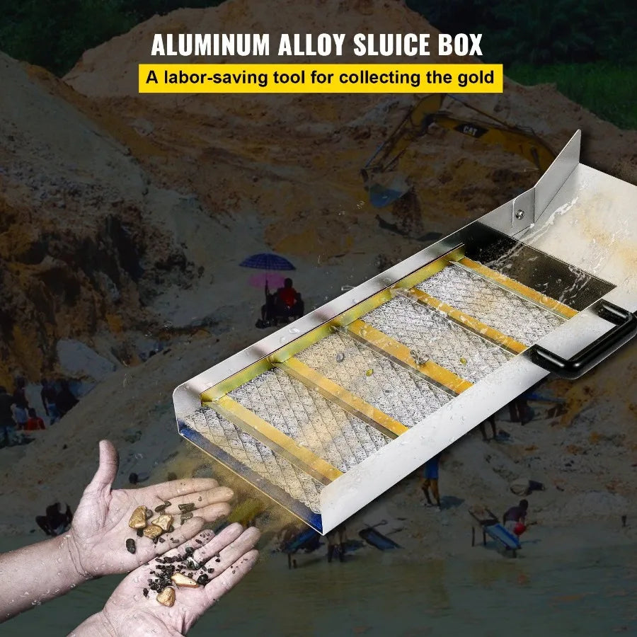 Aluminum Alloy Sluice Box Compact 30 Long Sluice Boxes for Gold Portable Sluice Boxes w Mine