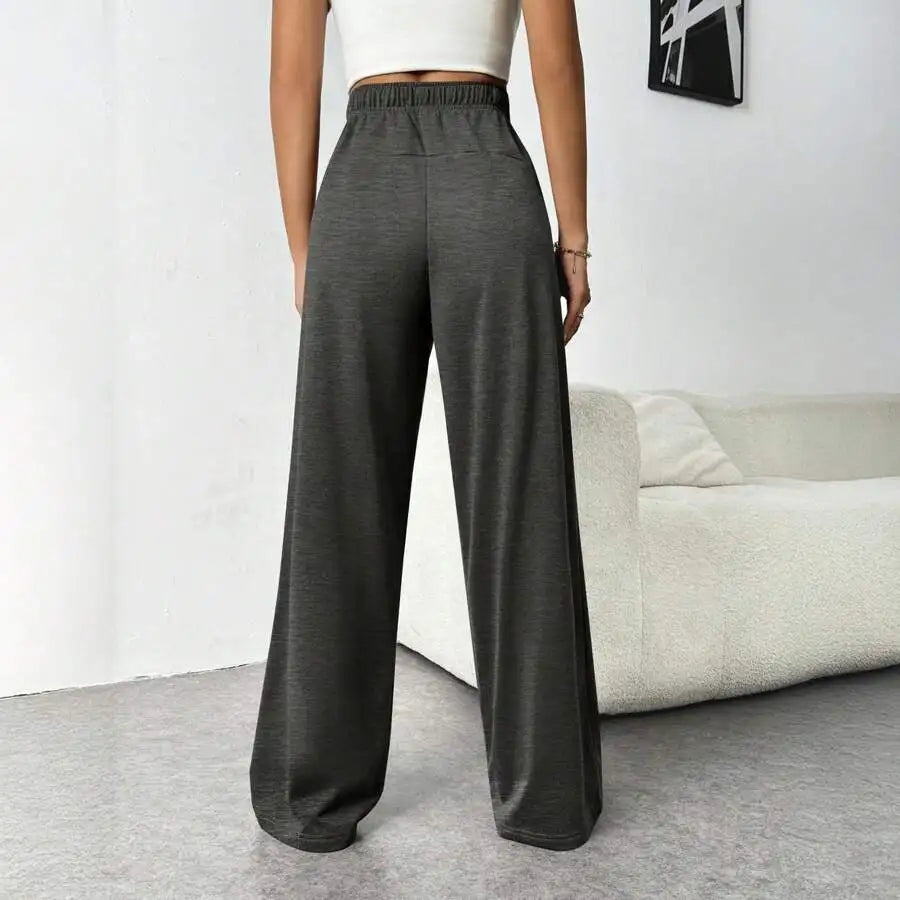 Women's Wide Leg Lounge Pants with Drawstring Waist and Pockets