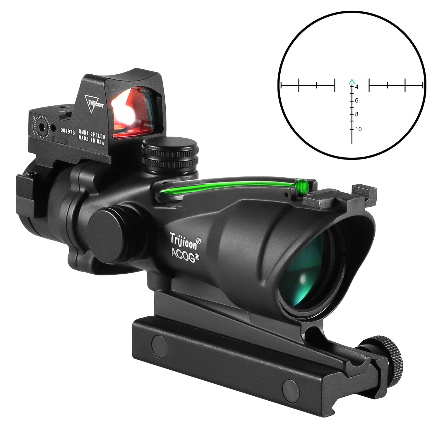 Adjustable 4x32 Red Dot 1x Dot Tactical Scope 20mm Rail Scope