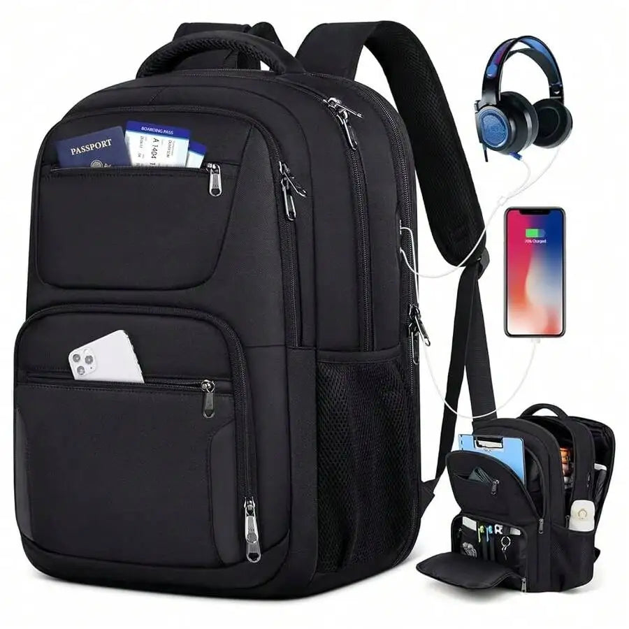 Travel Laptop Backpack 17 Inch Extra Large 45L USB Charging Water Resistant Anti Theft College Business Bag