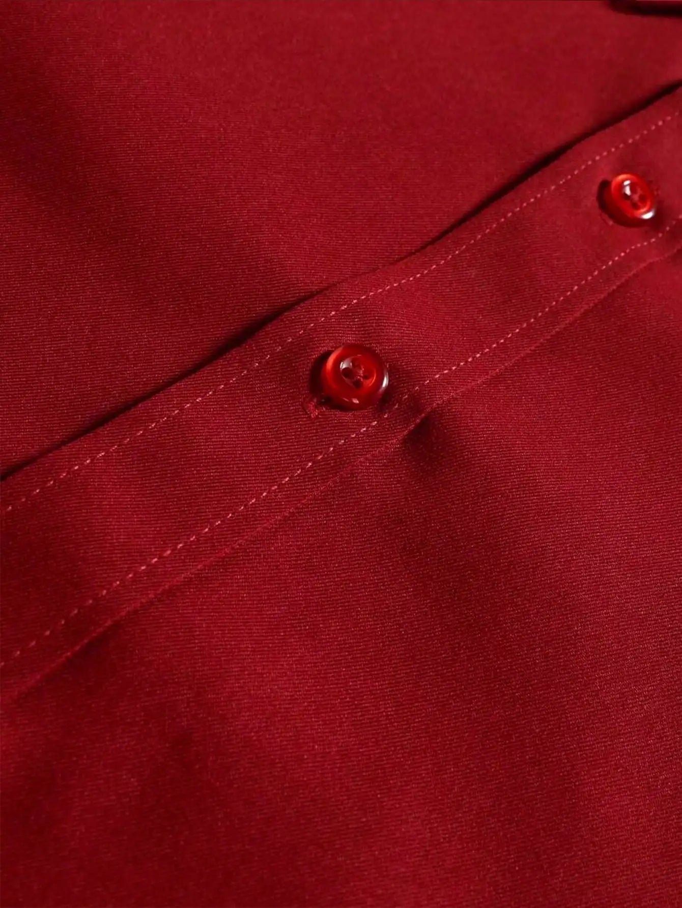 Men's Solid Long Sleeve Formal Dress Shirt