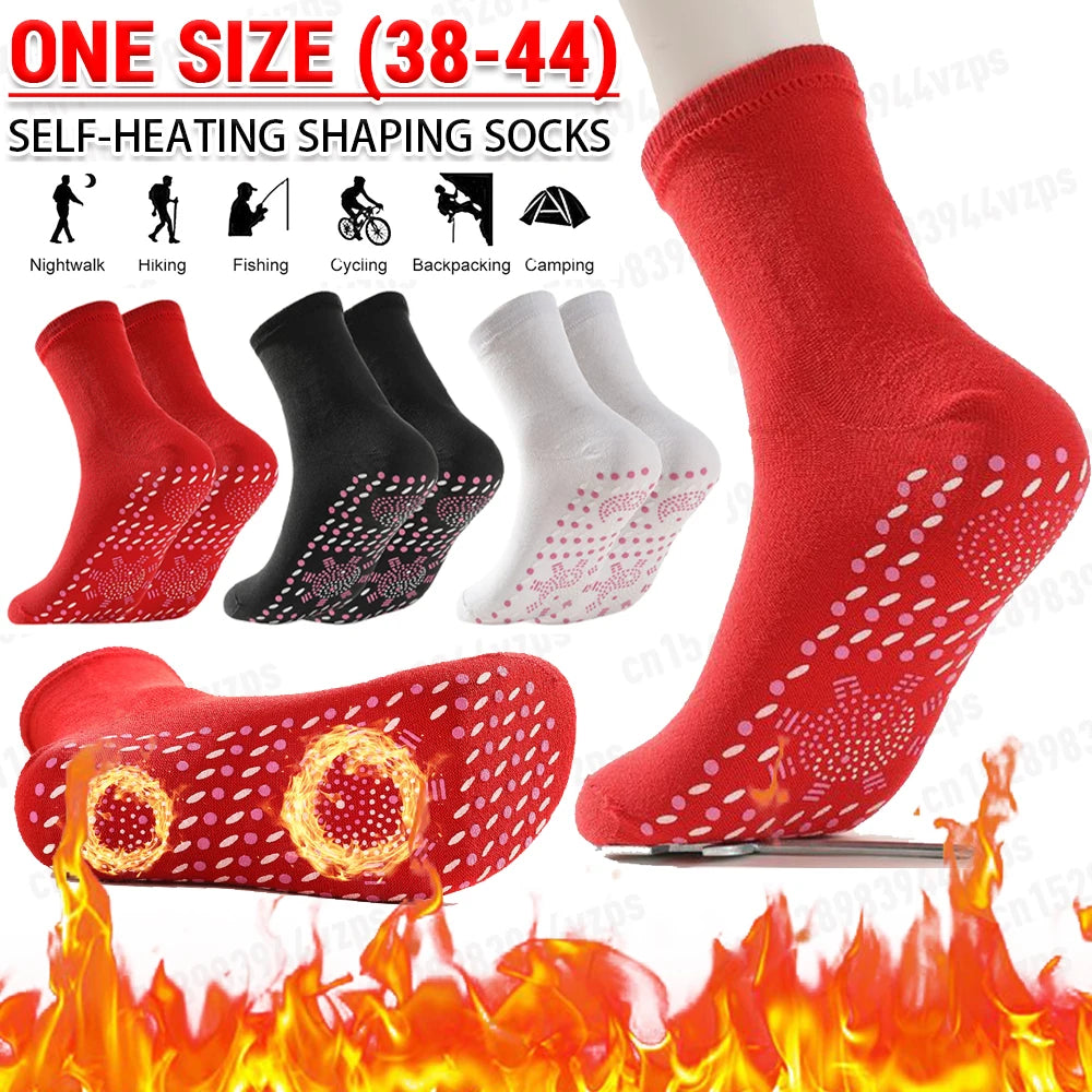 1-3Pair Self Heating Socks Winter Skiing Warm Socks Pain Relief Whole Foot One Size Socks Tourmaline Cold-Resistant