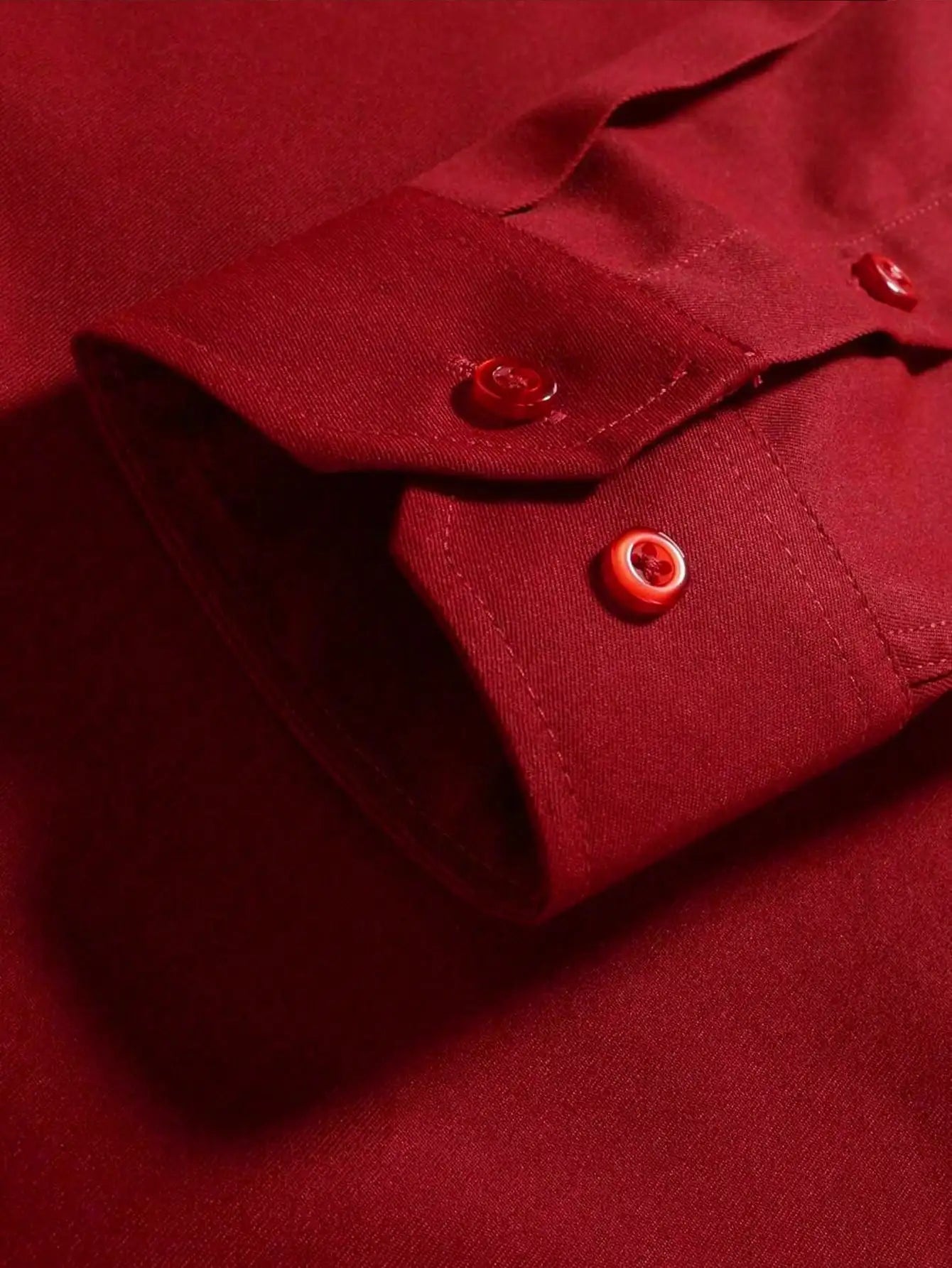 Men's Solid Long Sleeve Formal Dress Shirt