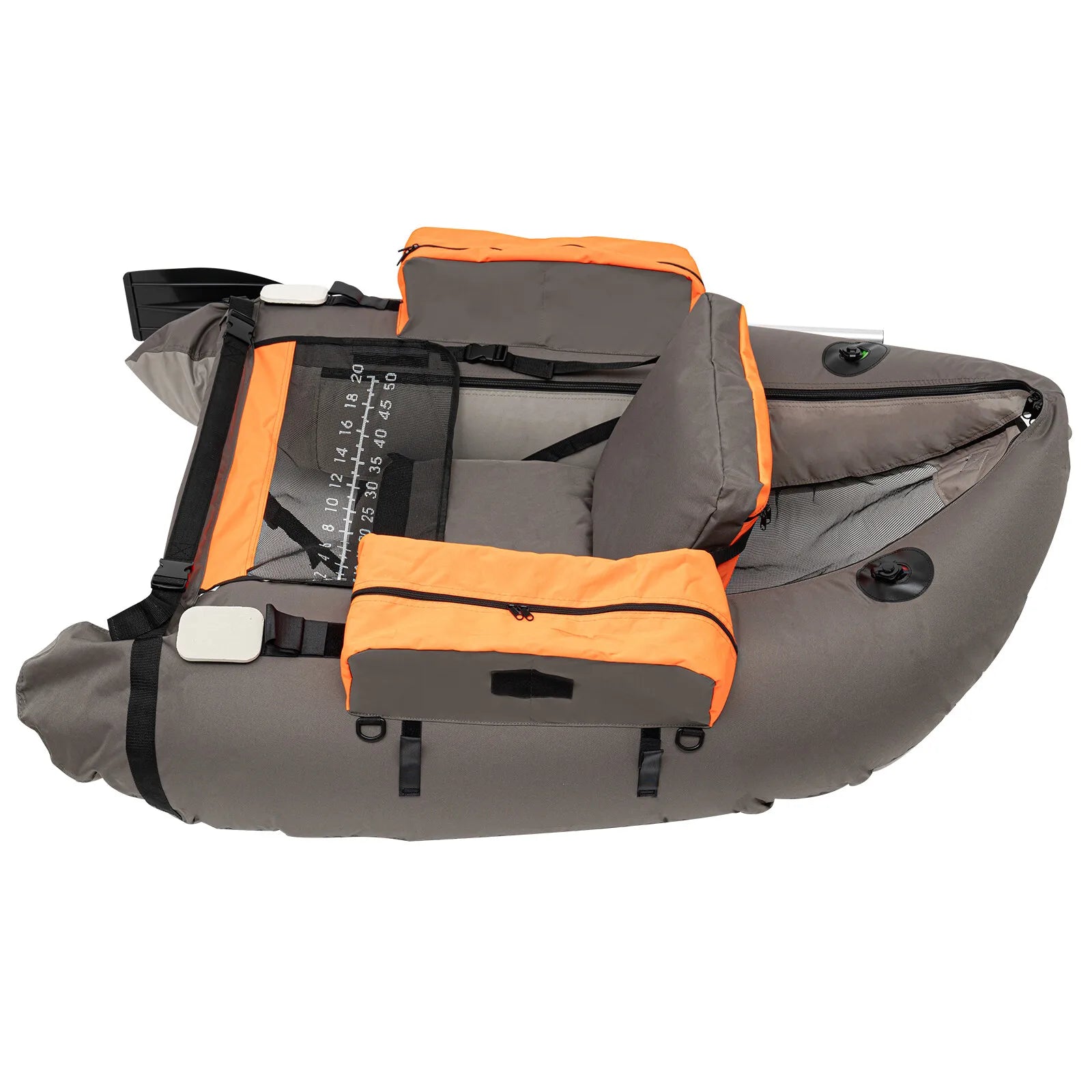 Outdoor Fishing Inflatable Boat Raft with Pump Adjustable Backrest 130kg Load Capacity