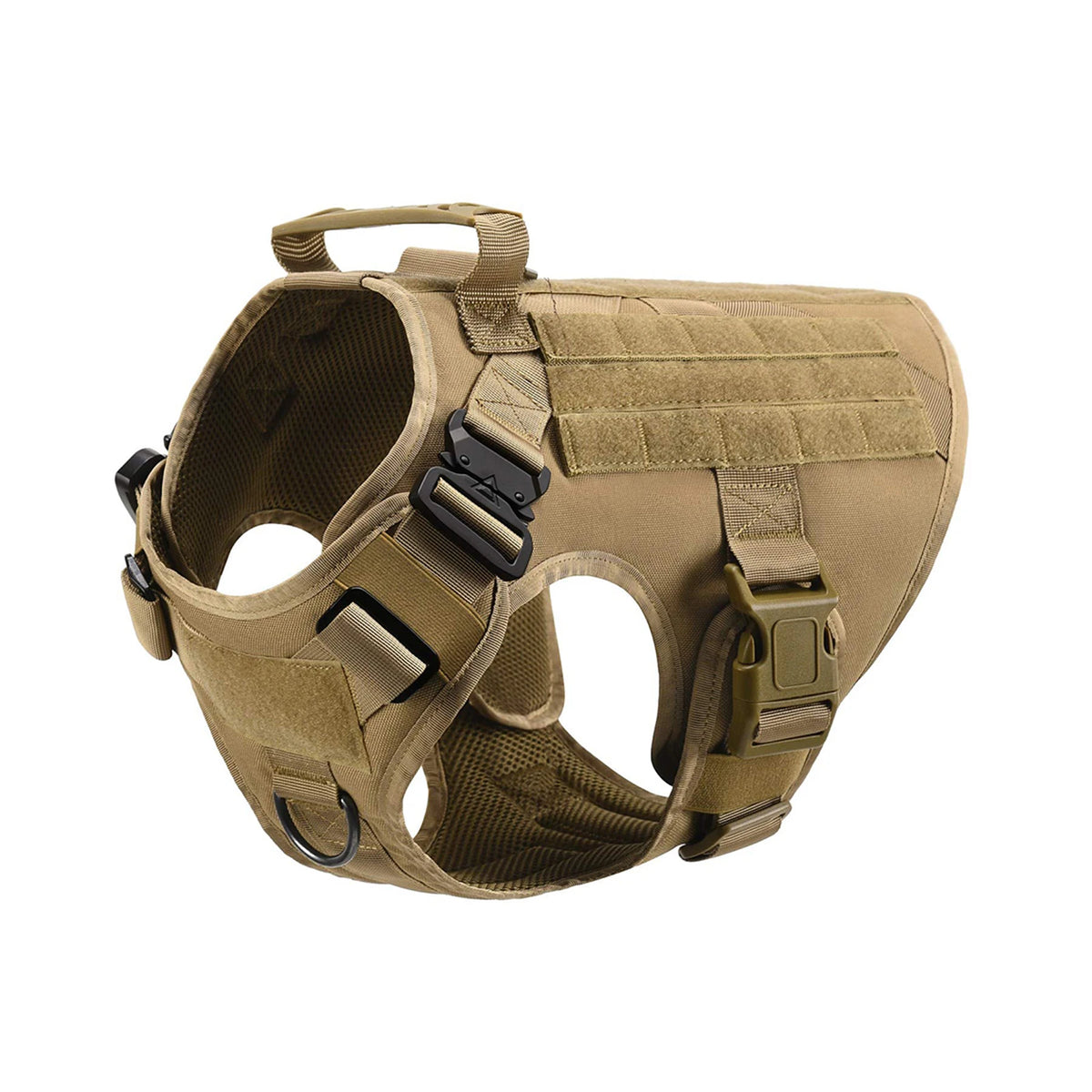 Tactical Dog Harness Collar Leash Molle Pouches For Medium Large Dogs Pet