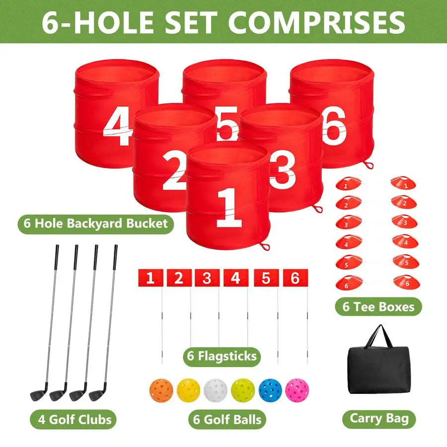 6 Hole Backyard Game Golf for Adults Outdoor Indoor Practice Gifts
