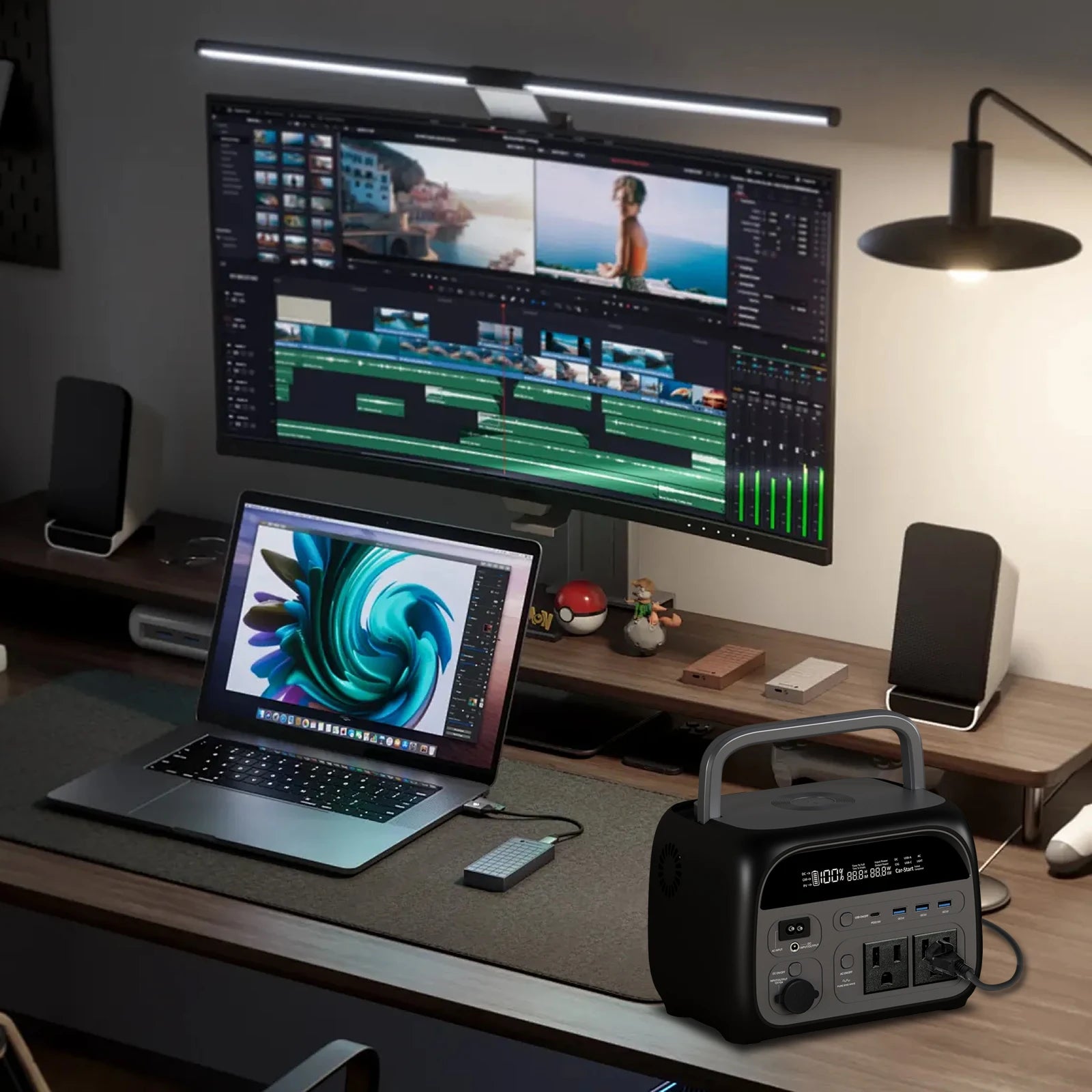 CTOLITY 500W+500W Portable Power Station 345.6Wh Solar Generator LiFePo4 Battery 220V AC Emergency Batteries