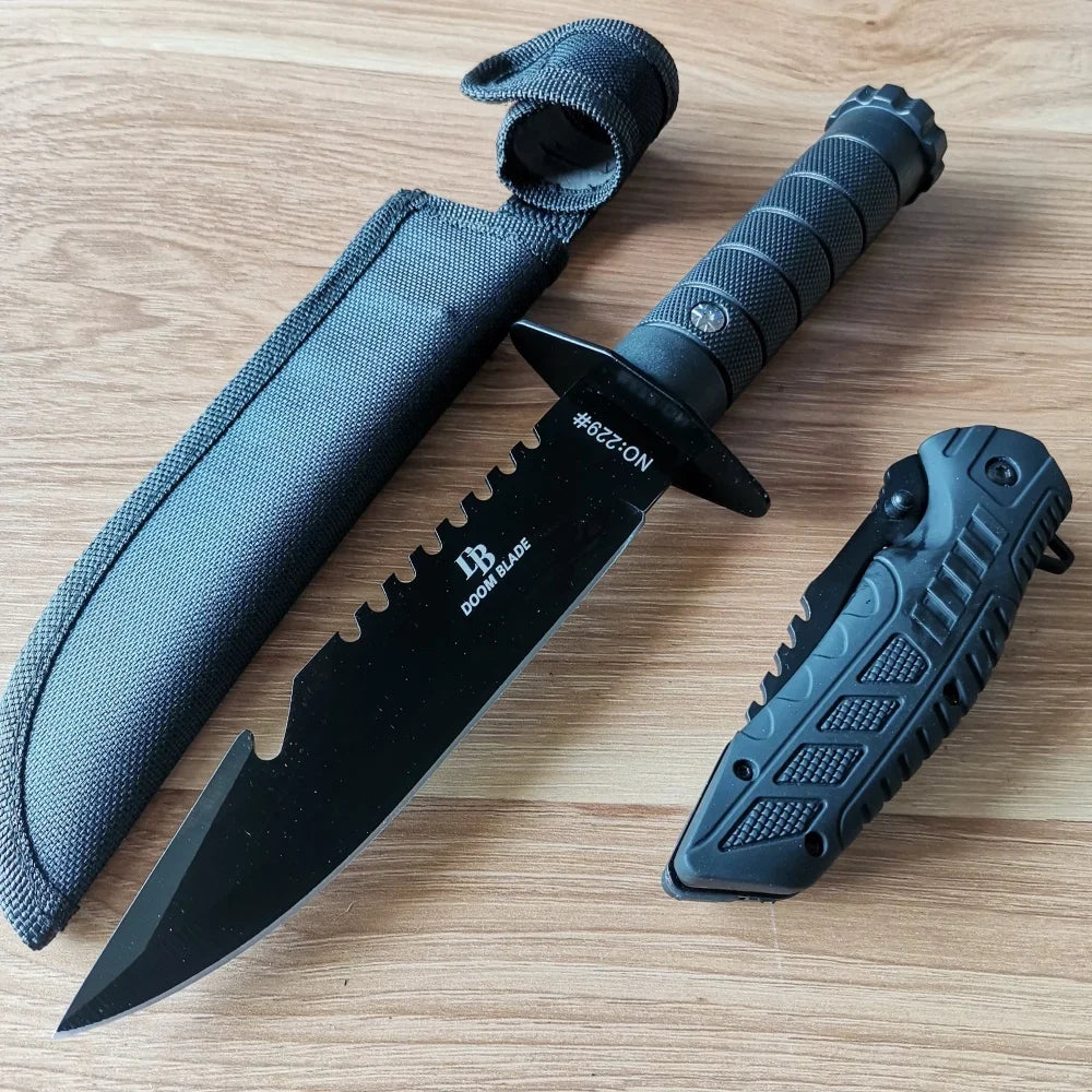 Premium Stainless Steel Knife Set: Fixed & Folding Blades and Rust-Resistant