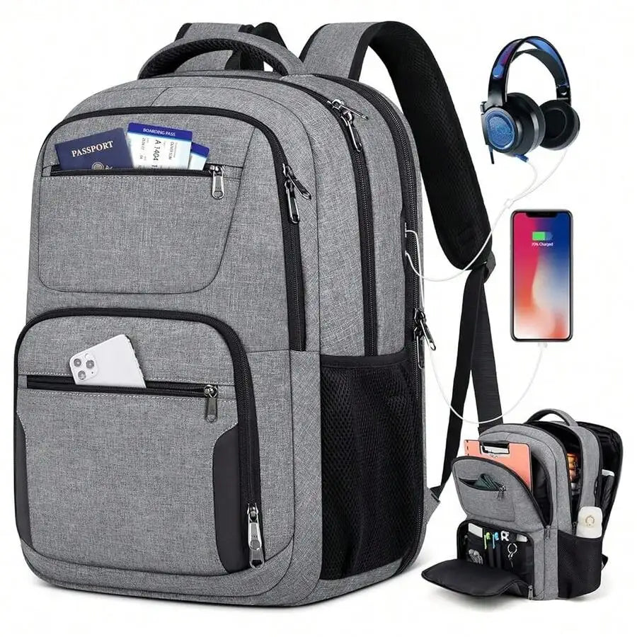 Travel Laptop Backpack 17 Inch Extra Large 45L USB Charging Water Resistant Anti Theft College Business Bag