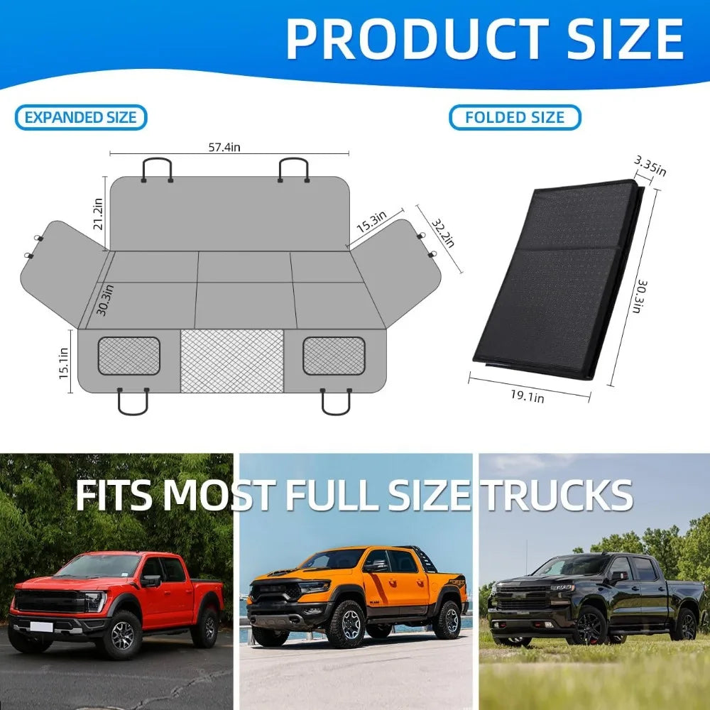 Truck Dog Seat Cover Back Seat,Back Seat Extender for Truck,Dog Hammock,Hard Bottom Car Seat Cover