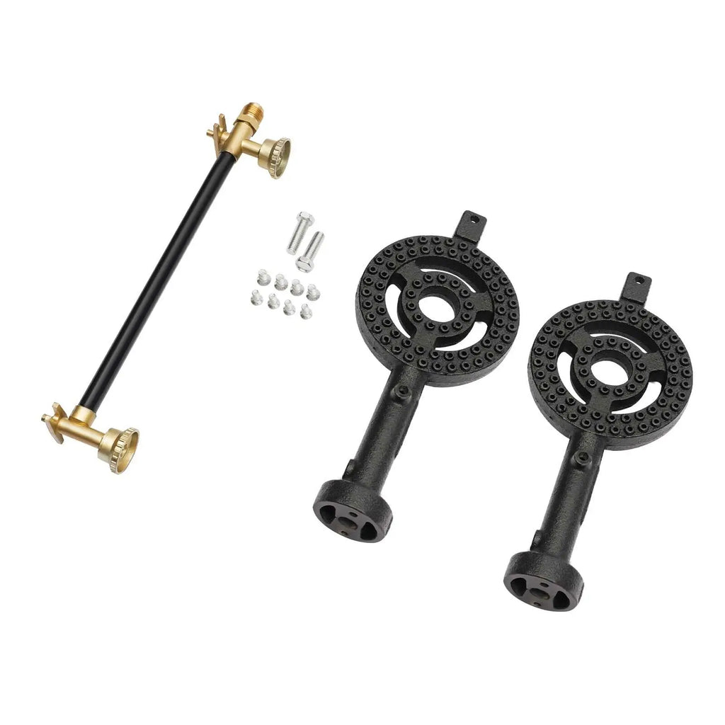 Cast Iron Double Burner Portable Outdoor Camp Stove Propane Gas LPG BBQ Cooker