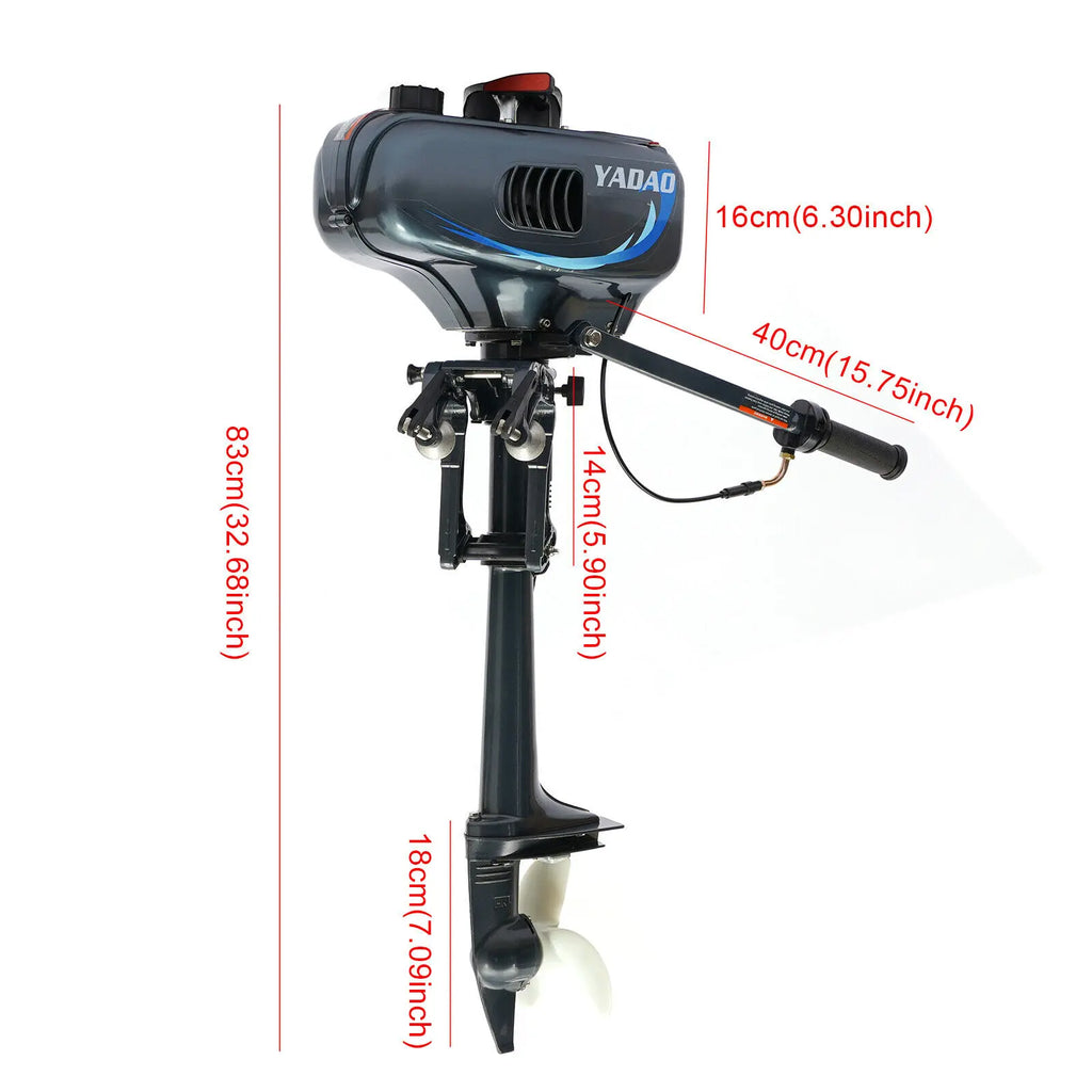 3.5HP 2-Stroke Inflatable Boat Outboard Motor Fishing Boat Engine Propeller Kayak Manual Start CDI System