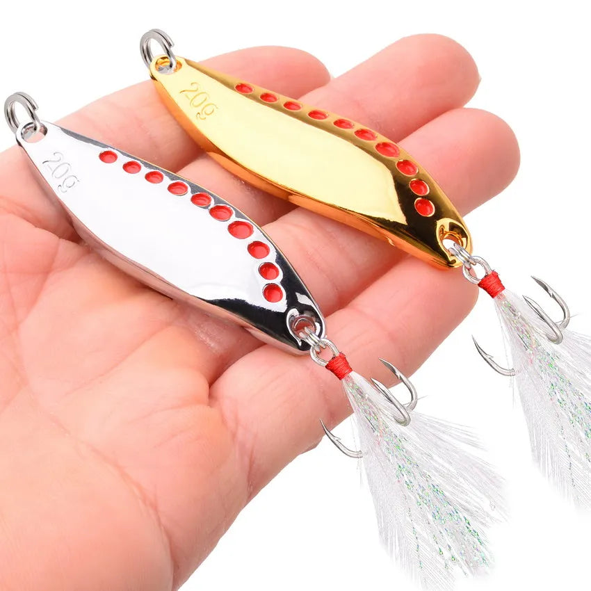 4pcs Metal Vib Leech Spinners Spoon Lures 2.5g-25g Artificial Bait Pesca Fishing Lure Hook Tackle Set for Bass Pike Perch