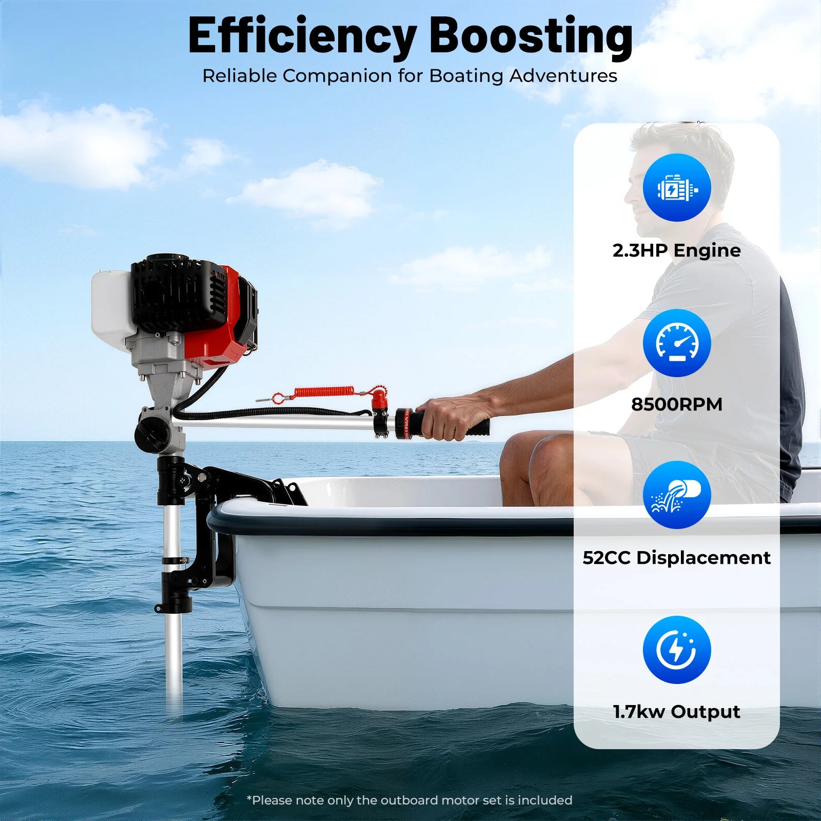 52CC 2.3 HP 2 Stroke Forced Air Cooling Gasoline 1.7KW 8500RPM, CDI Ignition