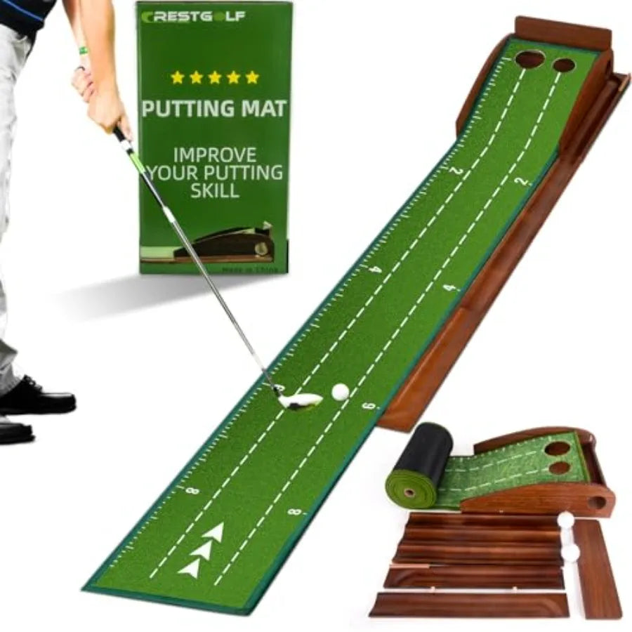 Putting Mats for Home Office and Outdoor Use Wrinkle Free Design with Auto Ball Return