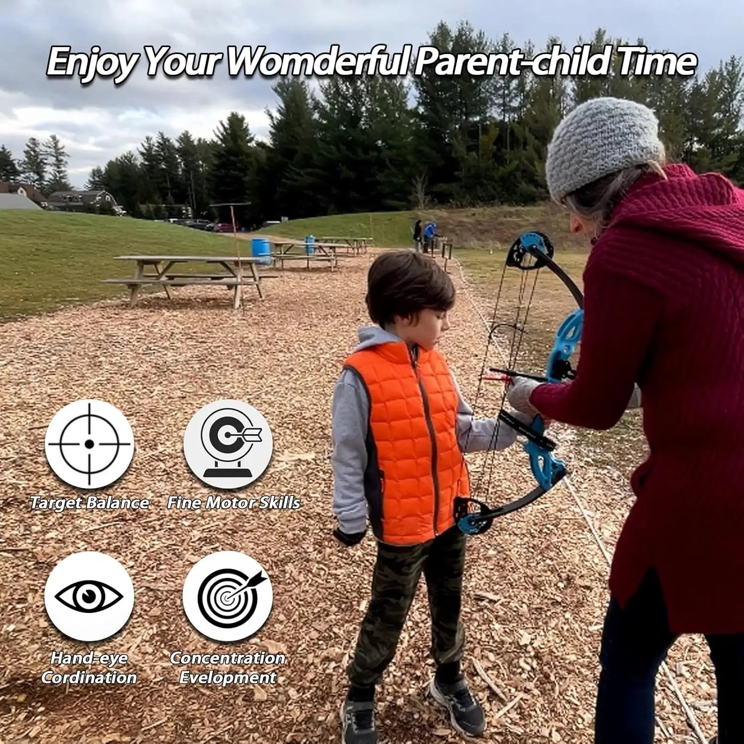 Compound Bow and Archery Sets - Right Hand Archery Compound Bows 15-29 lbs Draw Weight Adjustable for Youth and Beginners，Huntin