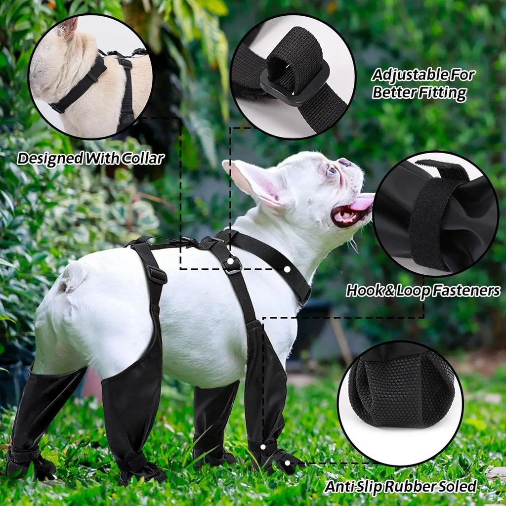 Anti-Slip Dog Shoes Pet Paw Protector Rain Booties, Outdoor Suspender Sock Shoes for Small Medium Large