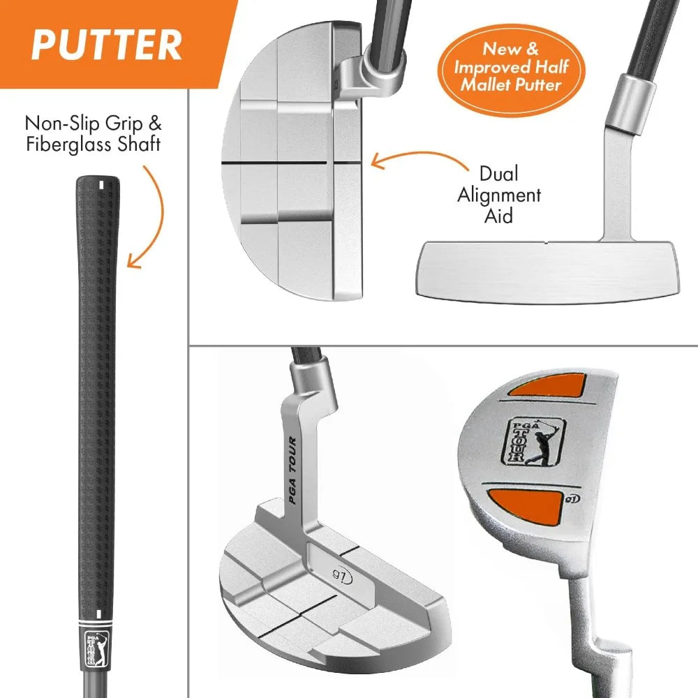 CQYouth Golf Club Set for Ages 8-12 (4’8”-5’2”) and 12+ (5’2”+), Right and Left-Handed Kids Golf Sets