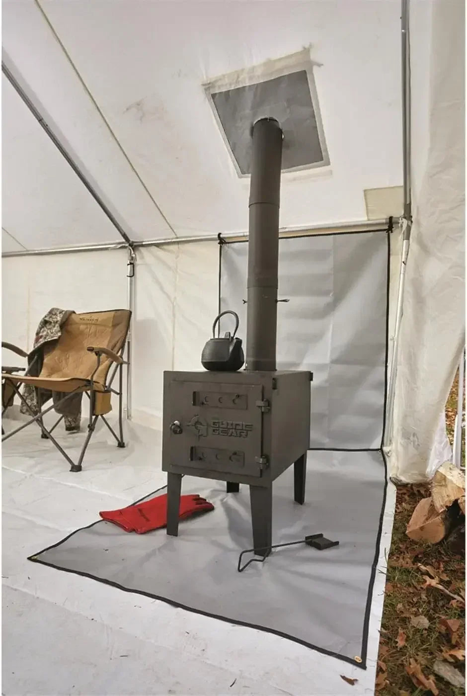 Large Outdoor Wood Burning Stove Portable with Chimney Pipe for Cooking,