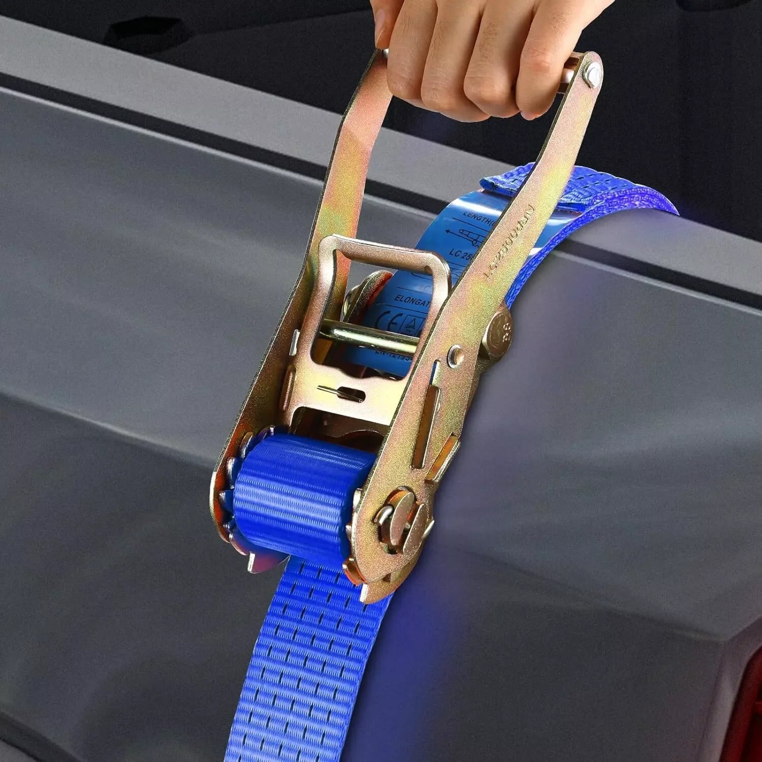 9m X 50mm Double J Hook Ratchet Straps (11,000 lbs Break Strength), Heavy Duty Tie Down Straps