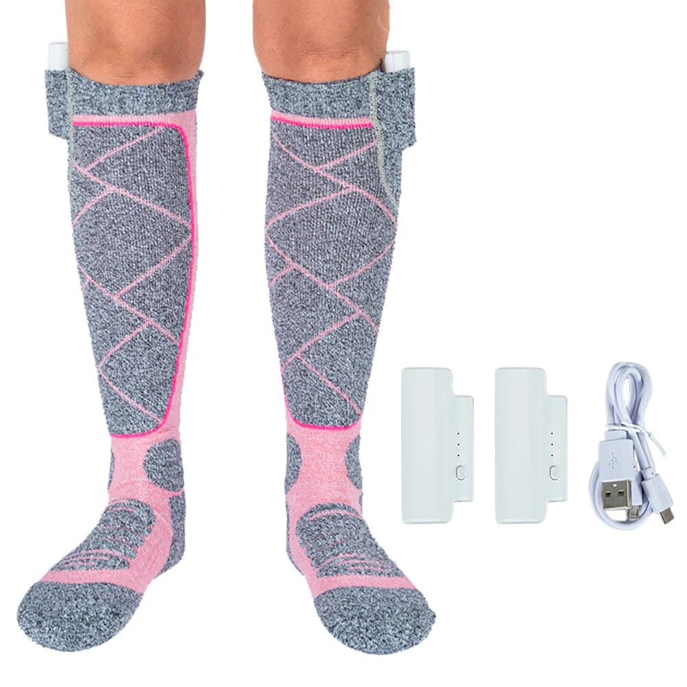 Electric Winter Warm Socks 3.7v Battery Foot Warmer Elastic Comfortable 3 Modes Adjustable