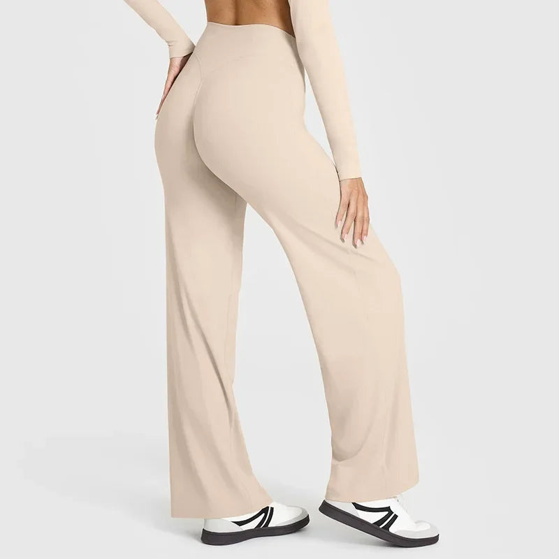 NCLAGEN Straight-Leg Pants Ultra Soft Butter Fabric Women's Mid-Waist Yoga Pants