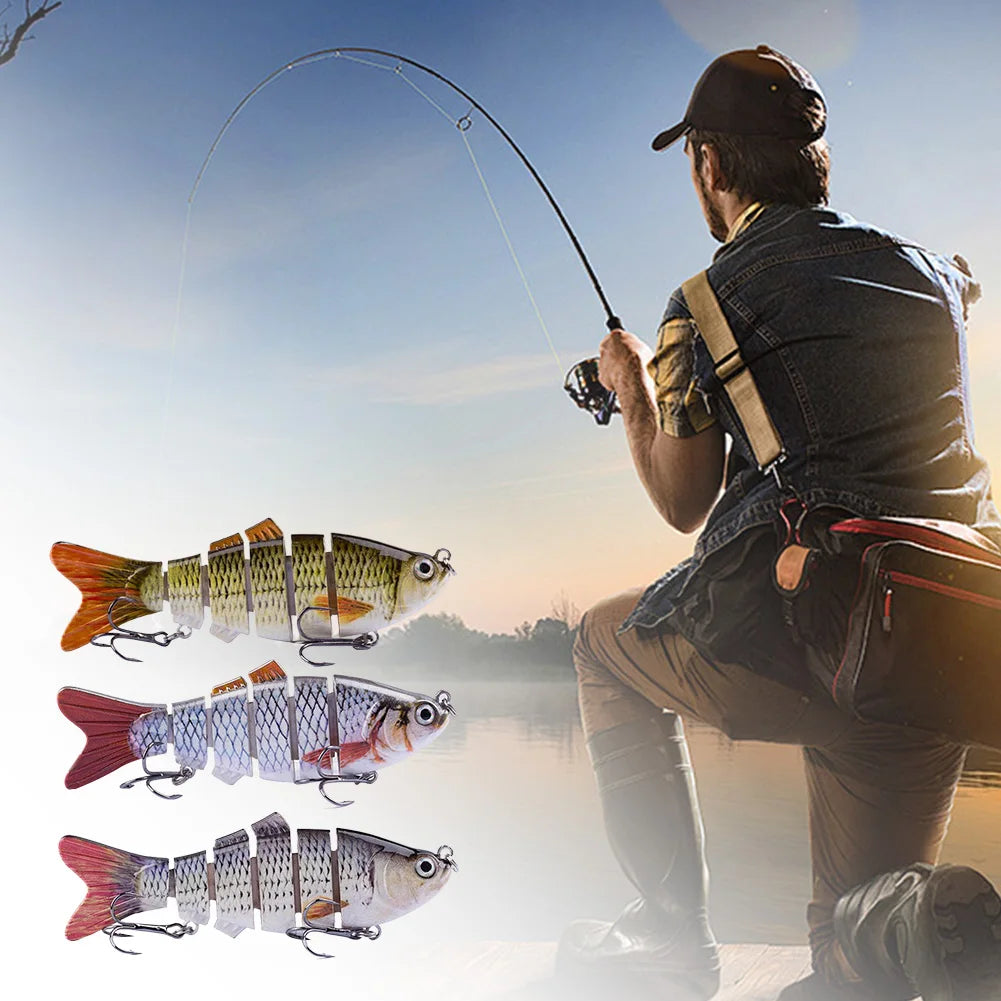 10cm/16.5g Robotic Fishing Lure with Treble Hooks Lifelike Slow Sinking Fish Bait Bionic Swimming Bait for Freshwater Saltwater