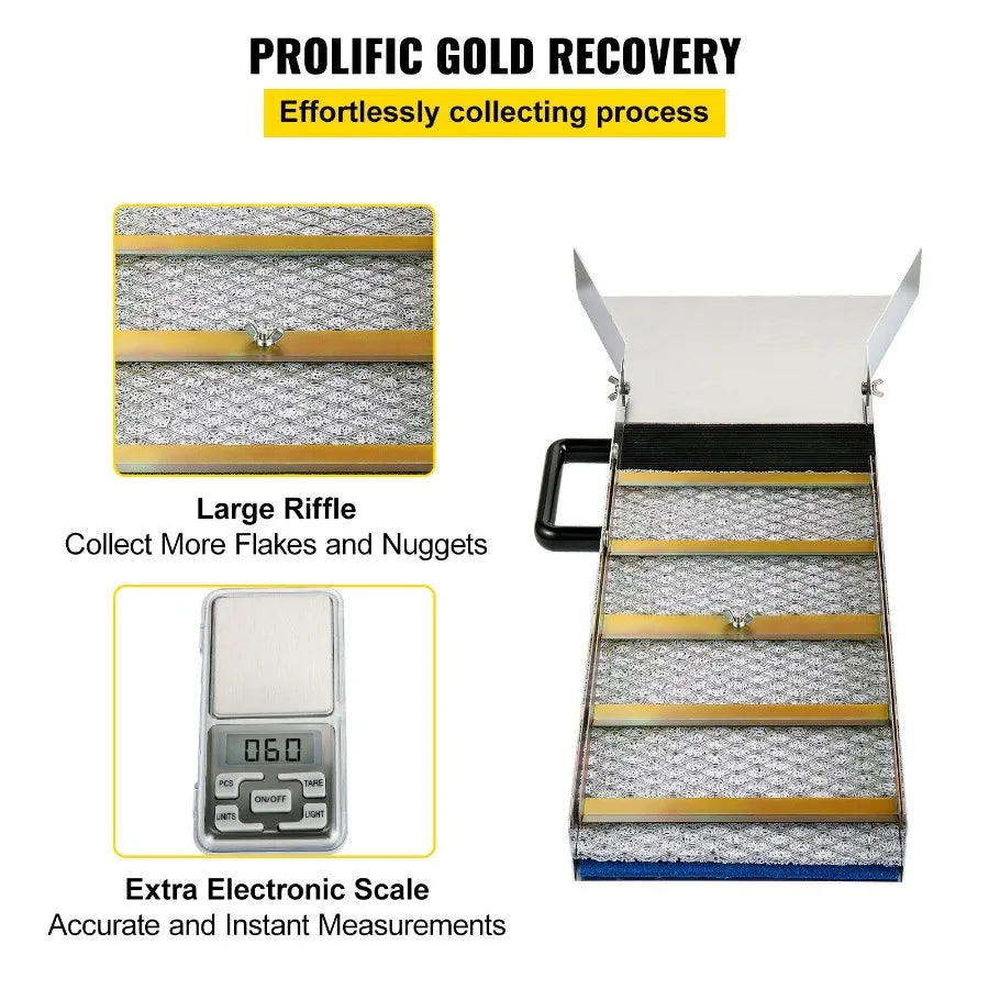 Aluminum Alloy Sluice Box Compact 30 Long Sluice Boxes for Gold Portable Sluice Boxes w Mine