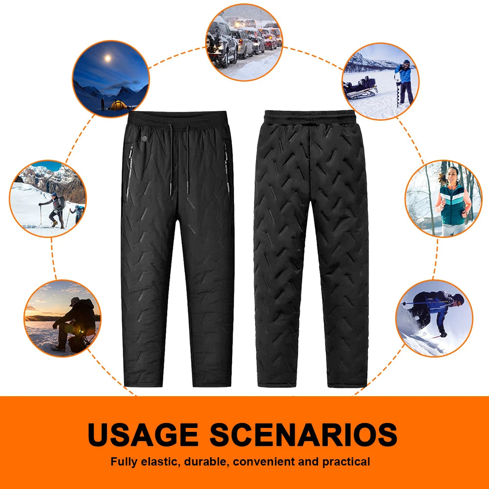 Unisex Heating Pants 10 Heating Zones Electric Thermal Trousers 3 Temperature Modes Waterproof Winter