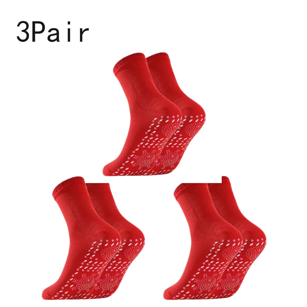 1-3Pair Self Heating Socks Winter Skiing Warm Socks Pain Relief Whole Foot One Size Socks Tourmaline Cold-Resistant