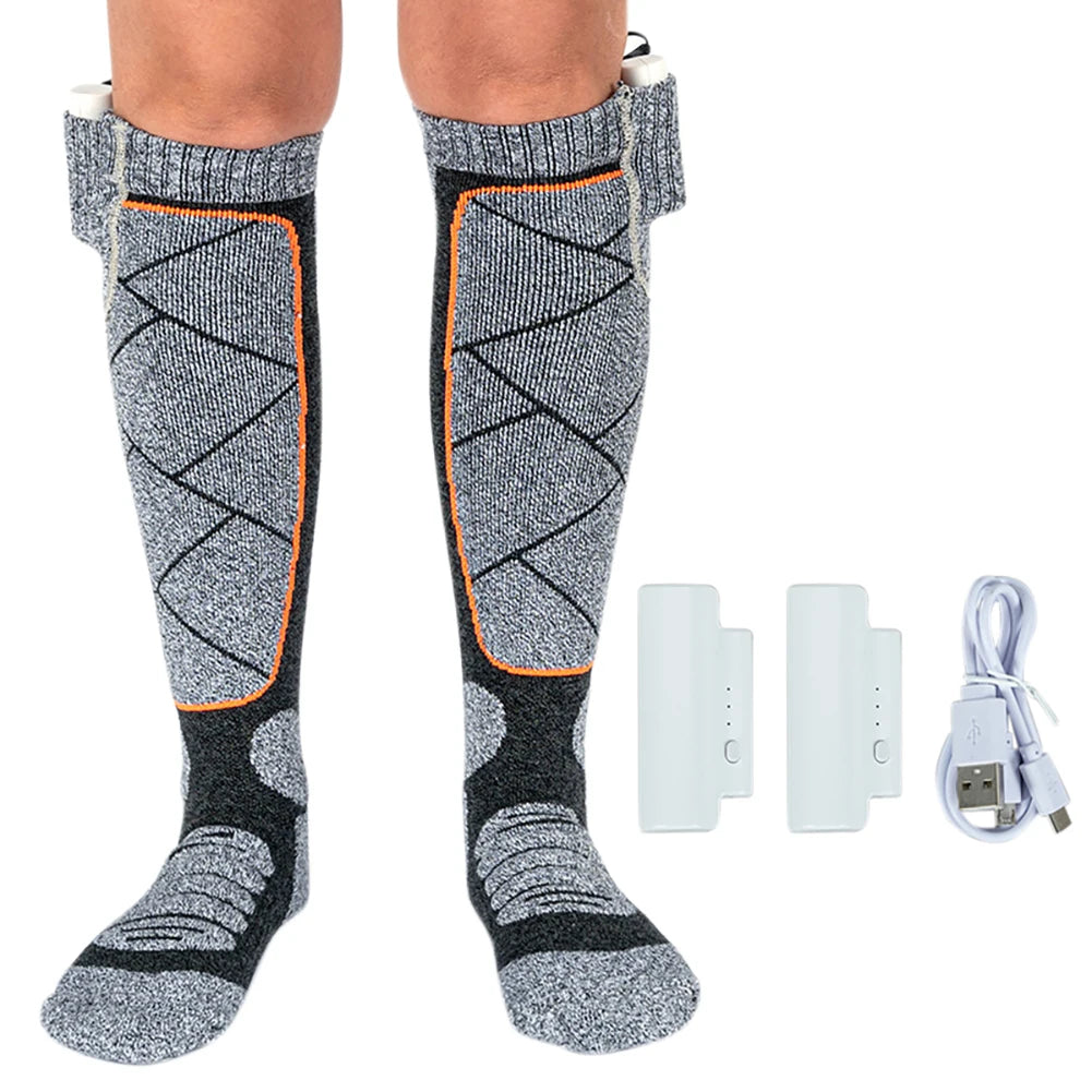 Electric Winter Warm Socks 3.7v Battery Foot Warmer Elastic Comfortable 3 Modes Adjustable