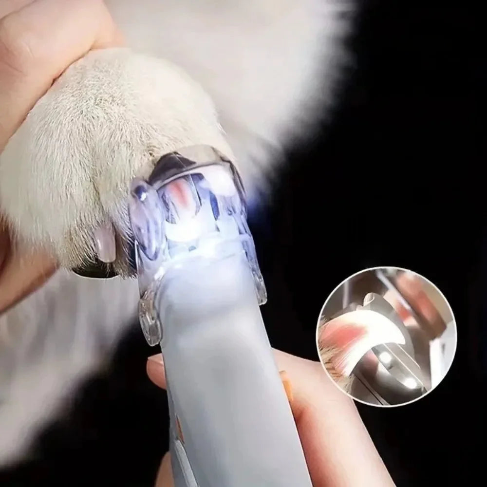 Professional Pet Metal Nail Clipper Scissors with LED Light Cat Dog Nail Clipper Tool