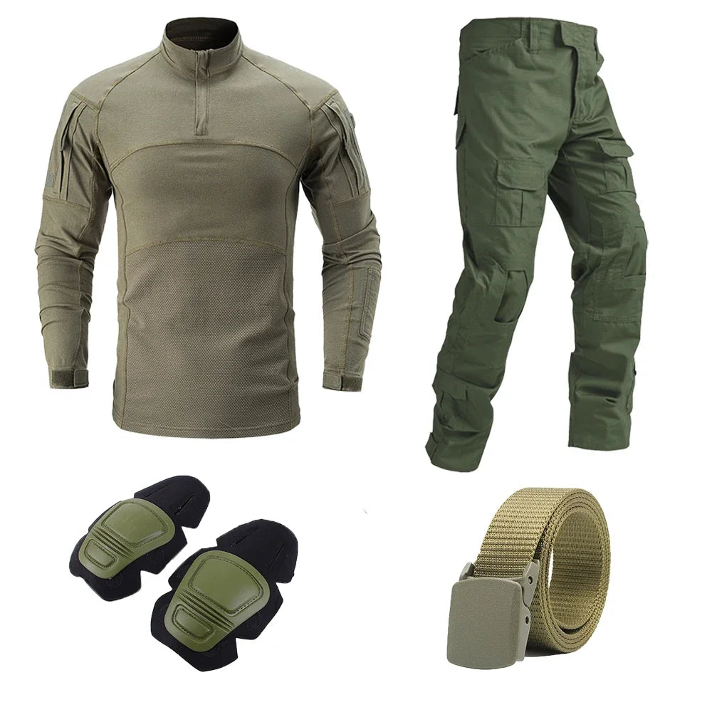 Tactical Suits Combat Shirts  Uniform Outfit Men Camouflage Tatico Tops Airsoft Multicam Force Paintball  Camo Hunting Pants