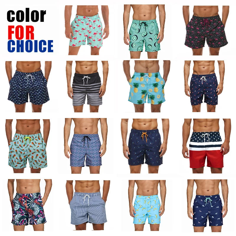 Quick Dry Summer Mens Siwmwear Beach Board Shorts Briefs For Man Swim Trunks