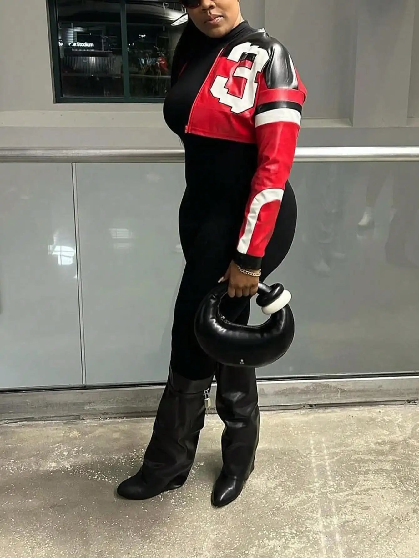 2025 Women's Faux Leather Jacket Zipper Bomber Jacket Edgy Motorcycle Style Party Tops Casual