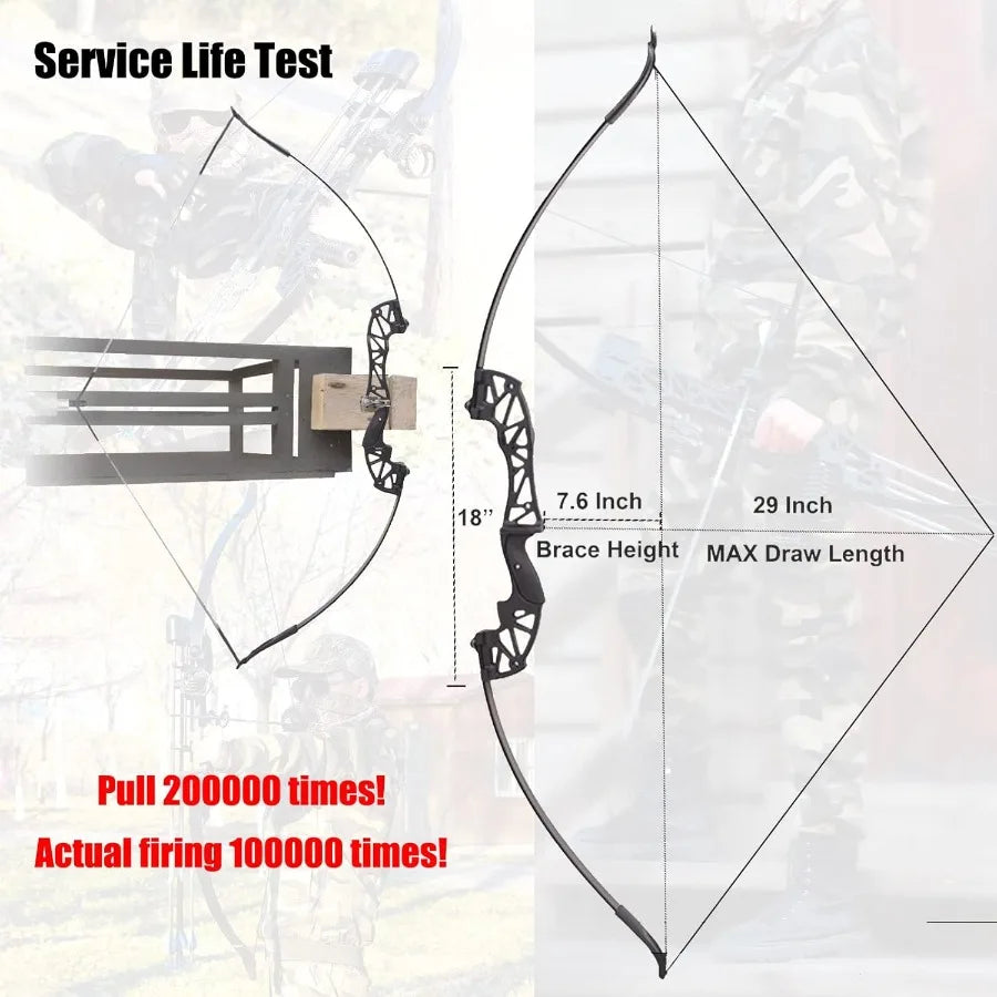 SOPOGER Bowfishing Recurve Bows Set Archery Bow Kits Package Dual Use Hunting Practice Shooting Fish