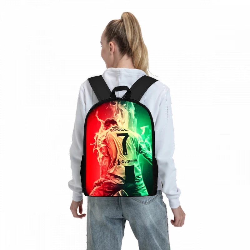 Football Cartoon Three Piece Set Backpacks 3D Cartoon School Backpack