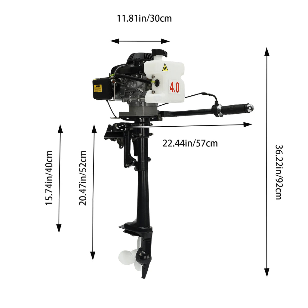 4 Stroke 3 HP Outboard Motor Fishing Boat Engine, Wind Cooling