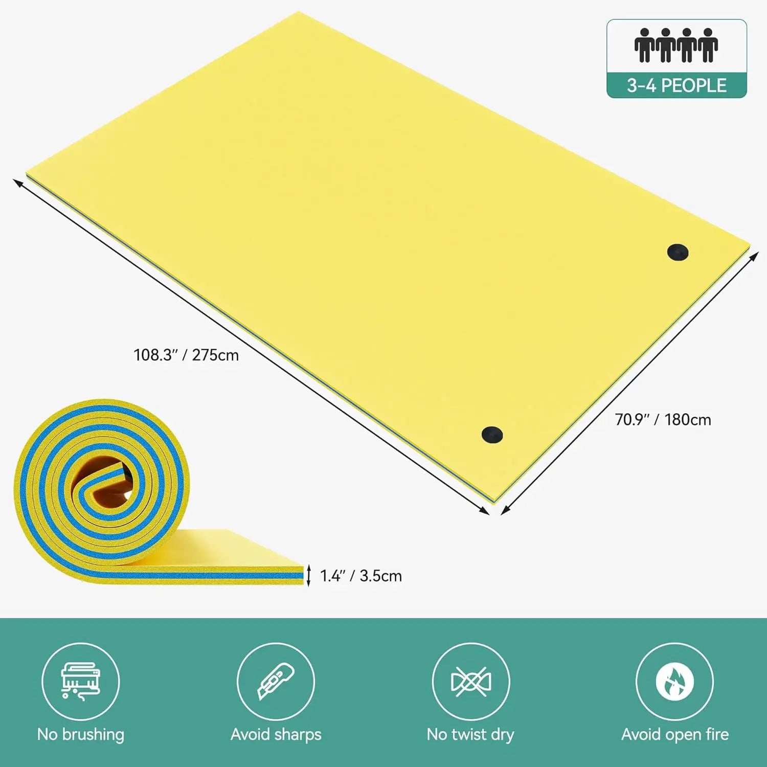 9'/12' Lily Pad Floating Mat Portable Outdoor Water Floating Mat, 3-Layer XPE Floating Island