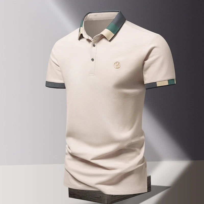 POLO shirt men's summer fashion ice silk quick drying short sleeved T-shirt solid color