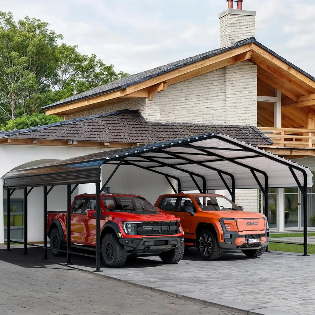 12x15 FT Heavy Duty Metal Carport Canopy with Enhanced Base & Frame