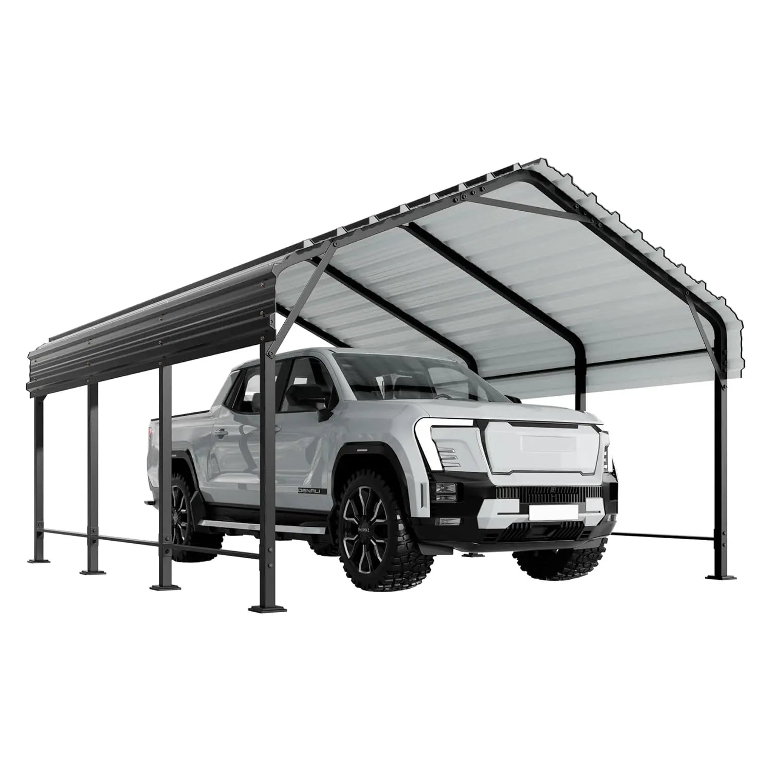 12x15 FT Heavy Duty Metal Carport Canopy with Enhanced Base & Frame