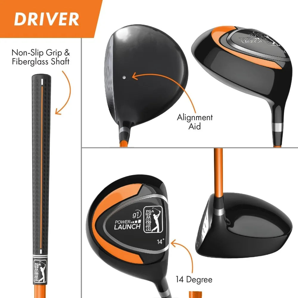 CQYouth Golf Club Set for Ages 8-12 (4’8”-5’2”) and 12+ (5’2”+), Right and Left-Handed Kids Golf Sets