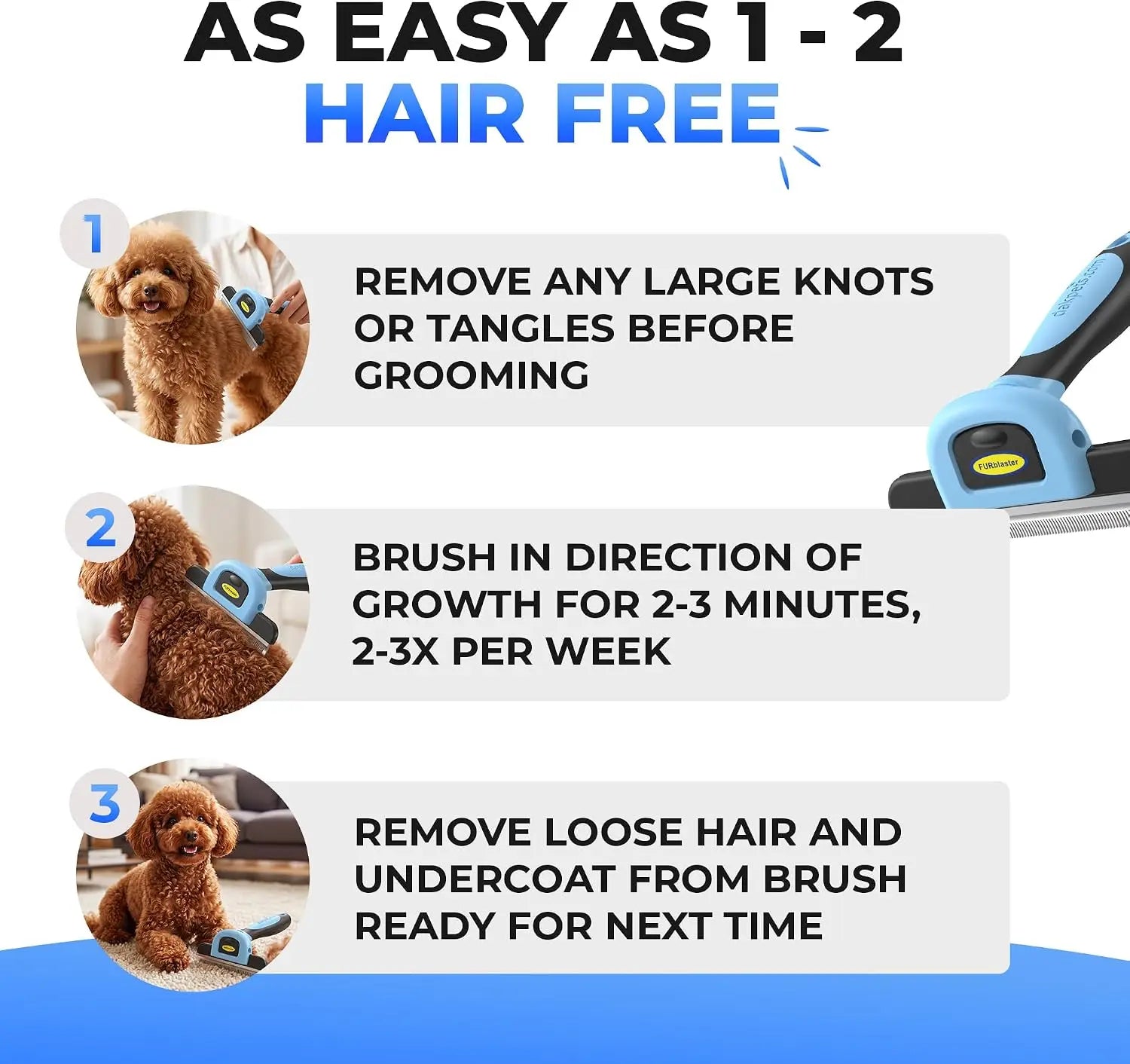 Dog Brush for Shedding – Stainless Steel Deshedding Brush for Dogs & Cats, Removes Loose Undercoat Hair, Reduces Shedding