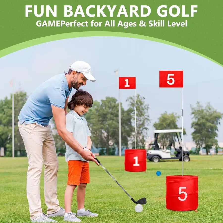 6 Hole Backyard Game Golf for Adults Outdoor Indoor Practice Gifts