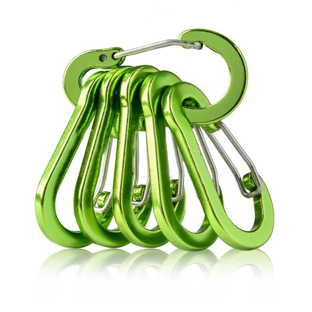 6Pcs Mini Carabiner Buckle Hook D Shape Carabiner Spring Snap Clip Multifunctional