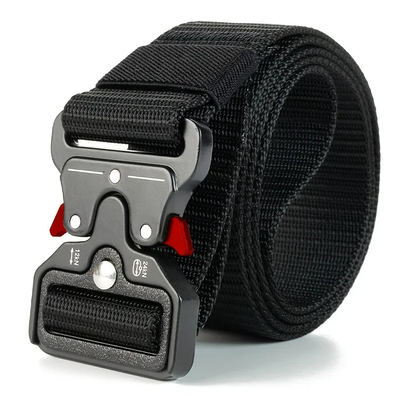 Men's Tactical Belt Heavy-Duty Nylon Belt With Quick-Release Buckle | Adjustable Work Belt For Outdoor Training