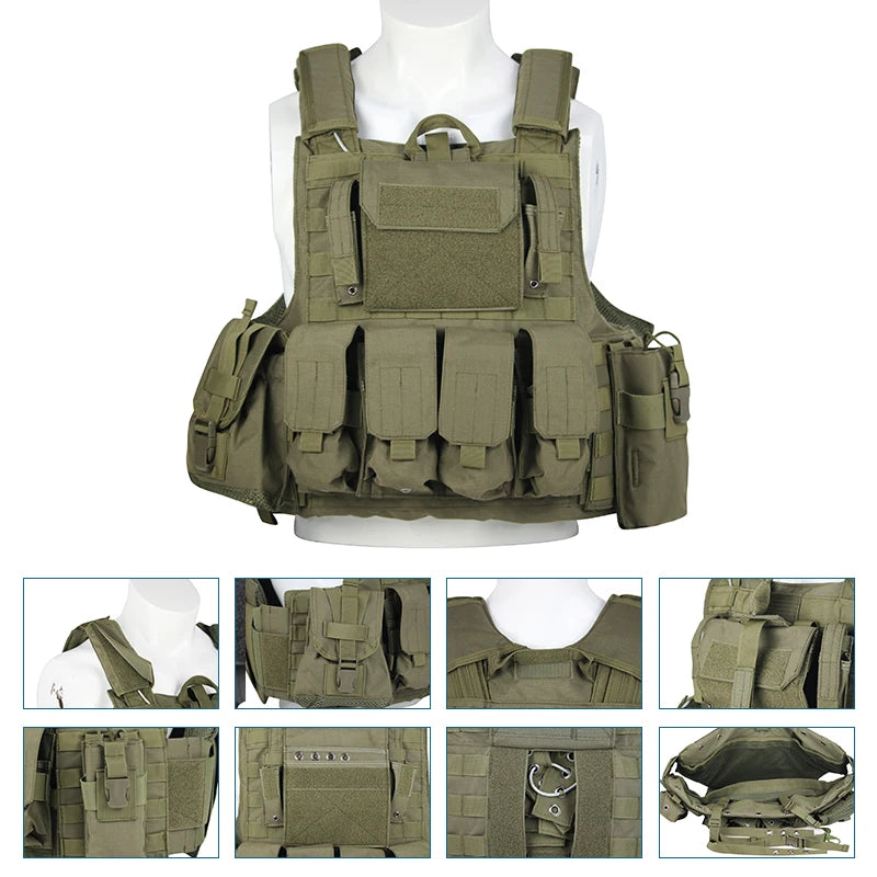 Tactical Vest Outdoor Body Armor Combat  Hunting Plate Carrier Molle Vest  Airsoft Training Protective Vests