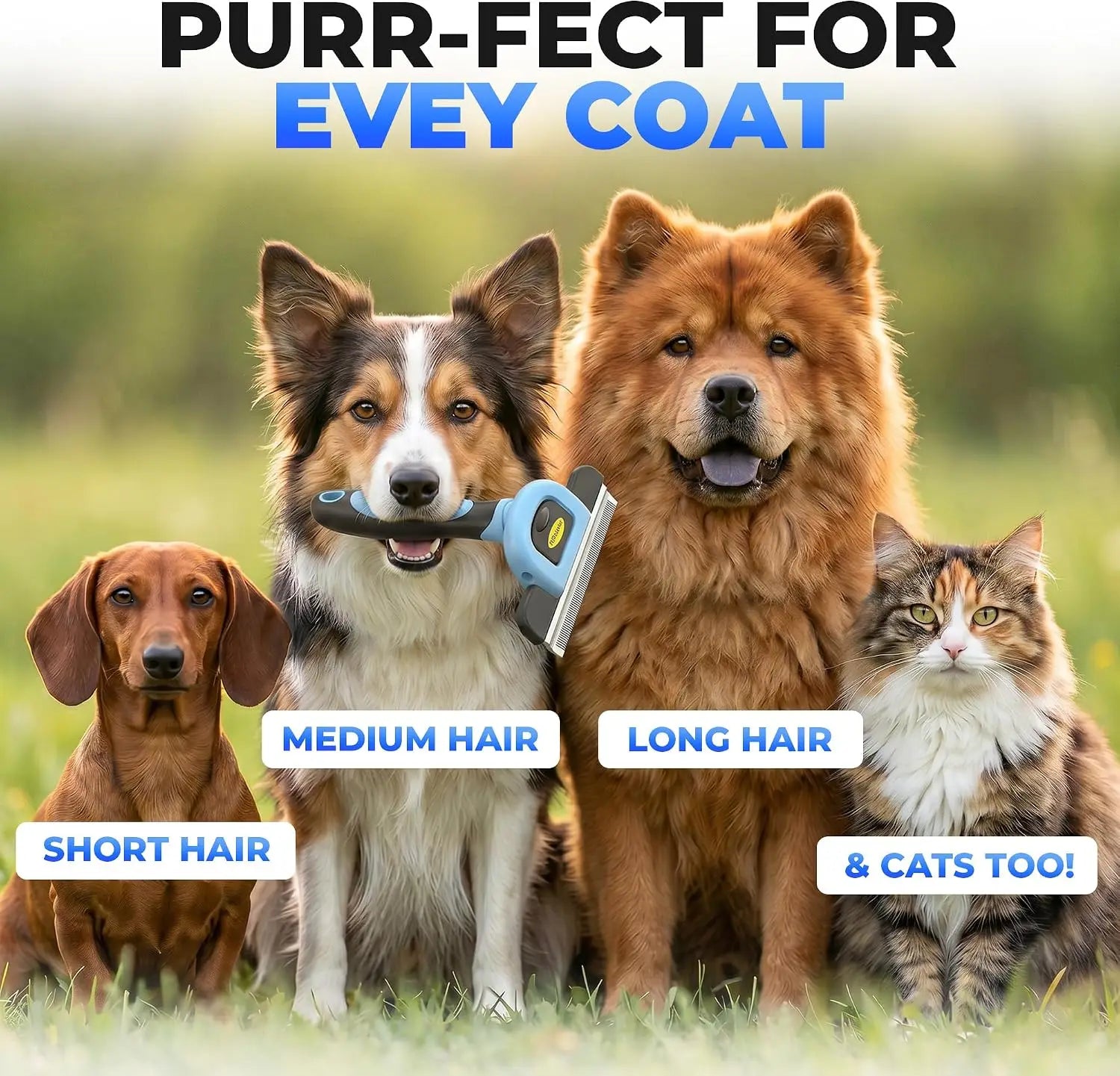 Dog Brush for Shedding – Stainless Steel Deshedding Brush for Dogs & Cats, Removes Loose Undercoat Hair, Reduces Shedding
